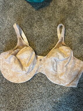 Bali Light white Printed Underwire Bra with Subtle Leaf Motif